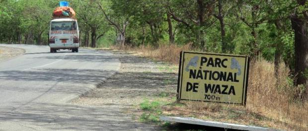 Photo taken on May 28, 2014 shows the entrance to Waza National Park, northern Cameroon